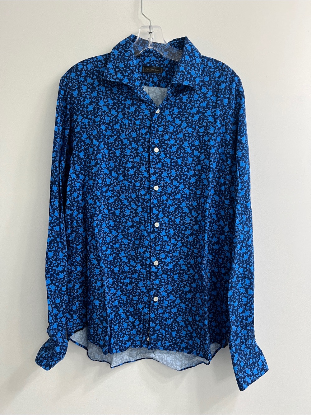 Saks Fifth Avenue Men's Dark Blue Floral Button-Down Shirt